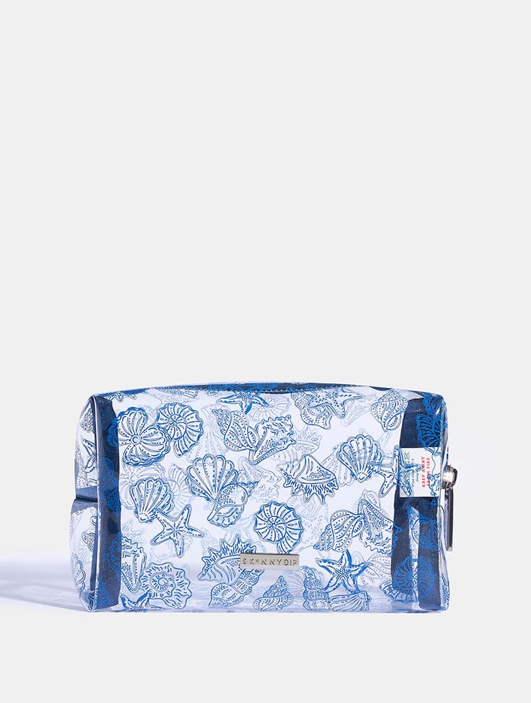 Sea Shells Makeup Bag | Blue Makeup Bag | Cute print makeup bag ...