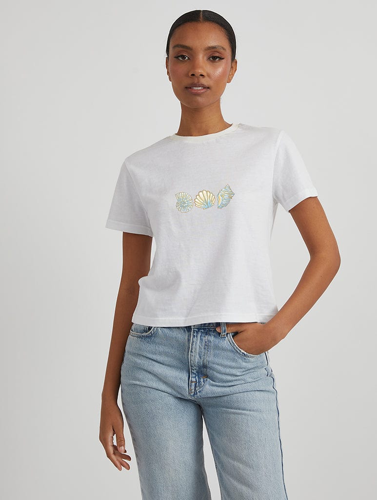 Seashell Baby T-Shirt in White Tops & T-Shirts Skinnydip London