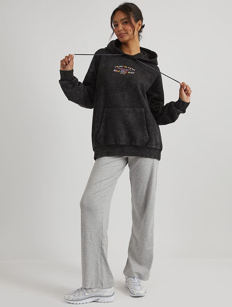 Self Love Club Hoodie in Acid Wash Hoodies & Sweatshirts Skinnydip London