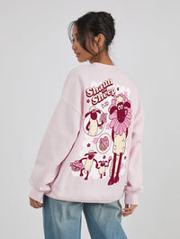 Shaun The Sheep x Skinnydip Spring Flowers Sweatshirt In Pink Hoodies & Sweatshirts Skinnydip London