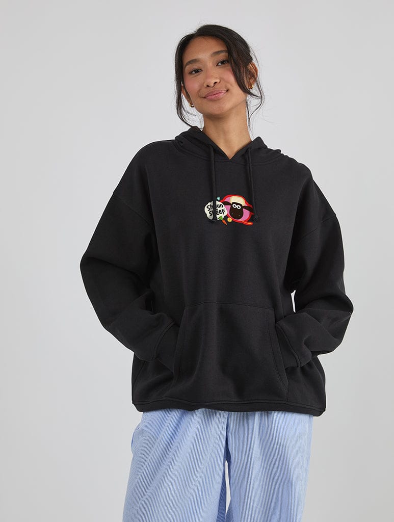 Shaun The Sheep x Skinnydip Sticker Hoodie In Black Hoodies & Sweatshirts Skinnydip London