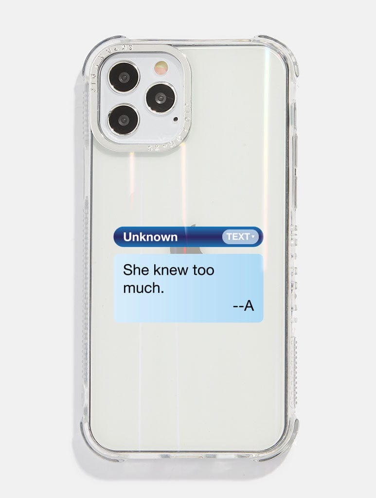 She Knew Too Much Holo iPhone Case Phone Cases Skinnydip London