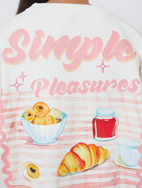 Simple Pleasures In Life Sweatshirt in Ecru Hoodies & Sweatshirts Skinnydip London
