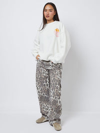 Simple Pleasures In Life Sweatshirt in Ecru Hoodies & Sweatshirts Skinnydip London
