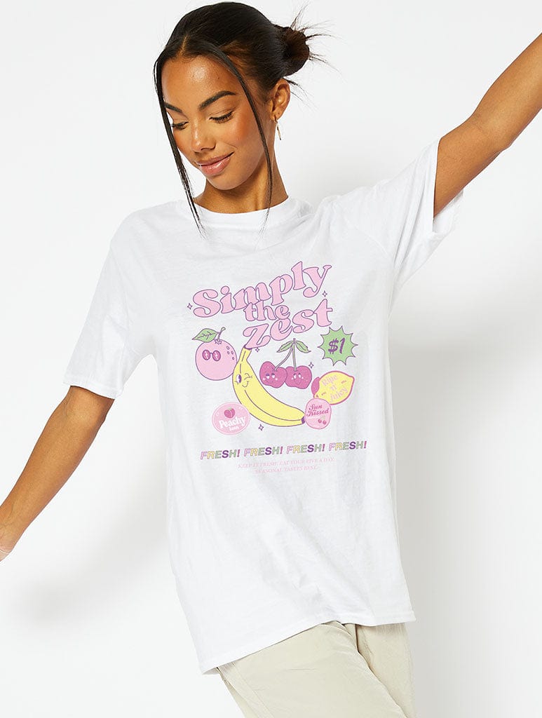 Simply the Zest White T-Shirt | Women's Clothing | Skinnydip London