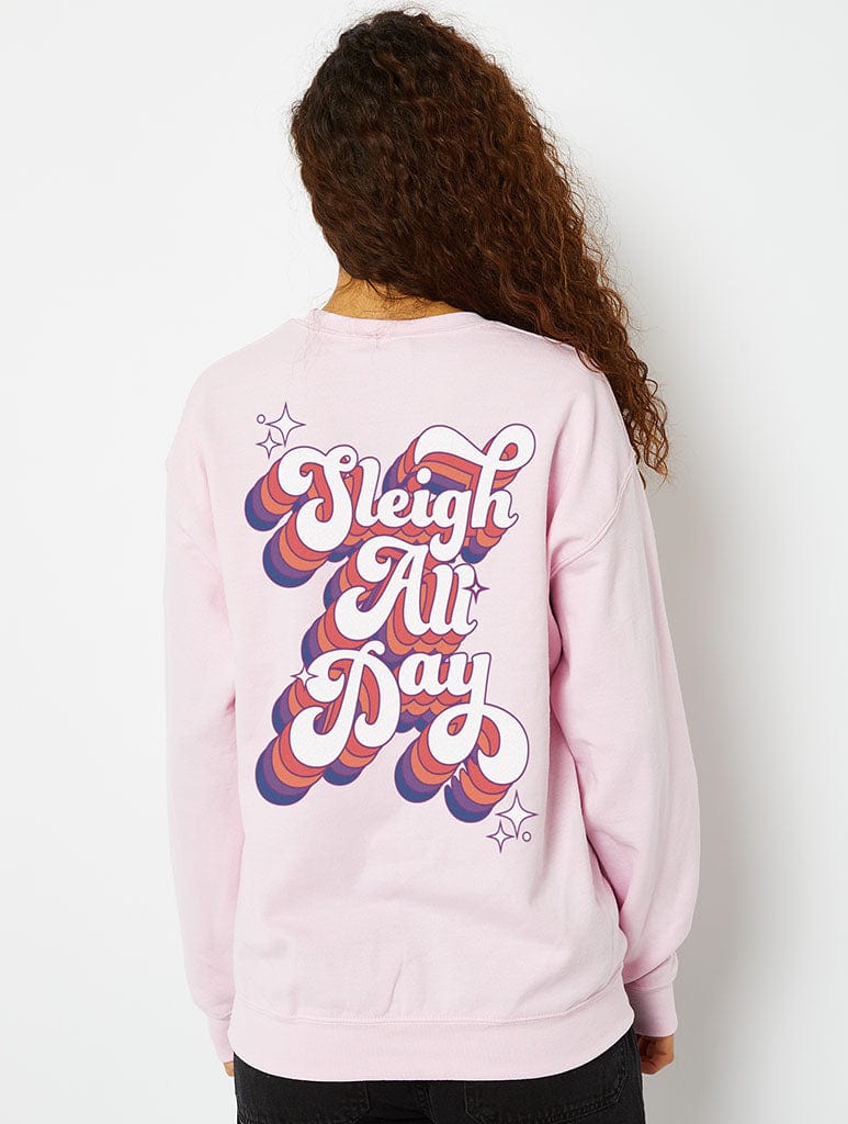Sleigh All Day Sweatshirt in Pink Hoodies & Sweatshirts Skinnydip London