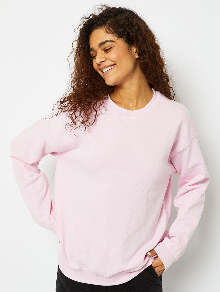 Sleigh All Day Sweatshirt in Pink Hoodies & Sweatshirts Skinnydip London