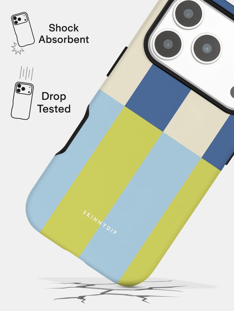 Splice Stripes Blue Green Ultra Protective iPhone Case Phone Cases Skinnydip London