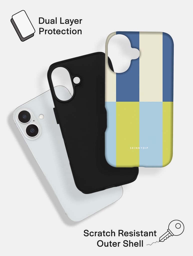 Splice Stripes Blue Green Ultra Protective iPhone Case Phone Cases Skinnydip London