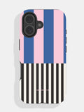 Splice Stripes Navy Pink Black and White Ultra Protective iPhone Case Phone Cases Skinnydip London