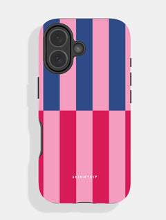 Splice Stripes Navy Pink Ultra Protective iPhone Case Phone Cases Skinnydip London