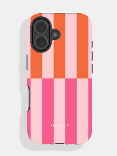 Splice Stripes Orange Pink Ultra Protective iPhone Case Phone Cases Skinnydip London