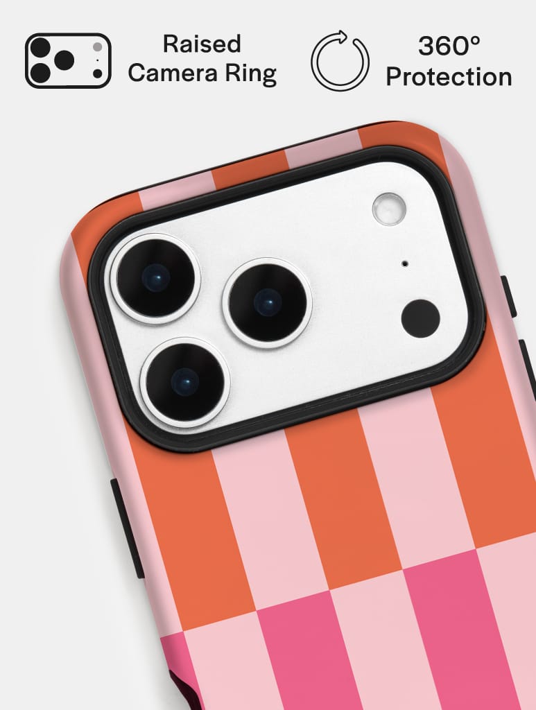 Splice Stripes Orange Pink Ultra Protective iPhone Case Phone Cases Skinnydip London