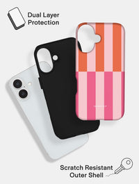 Splice Stripes Orange Pink Ultra Protective iPhone Case Phone Cases Skinnydip London