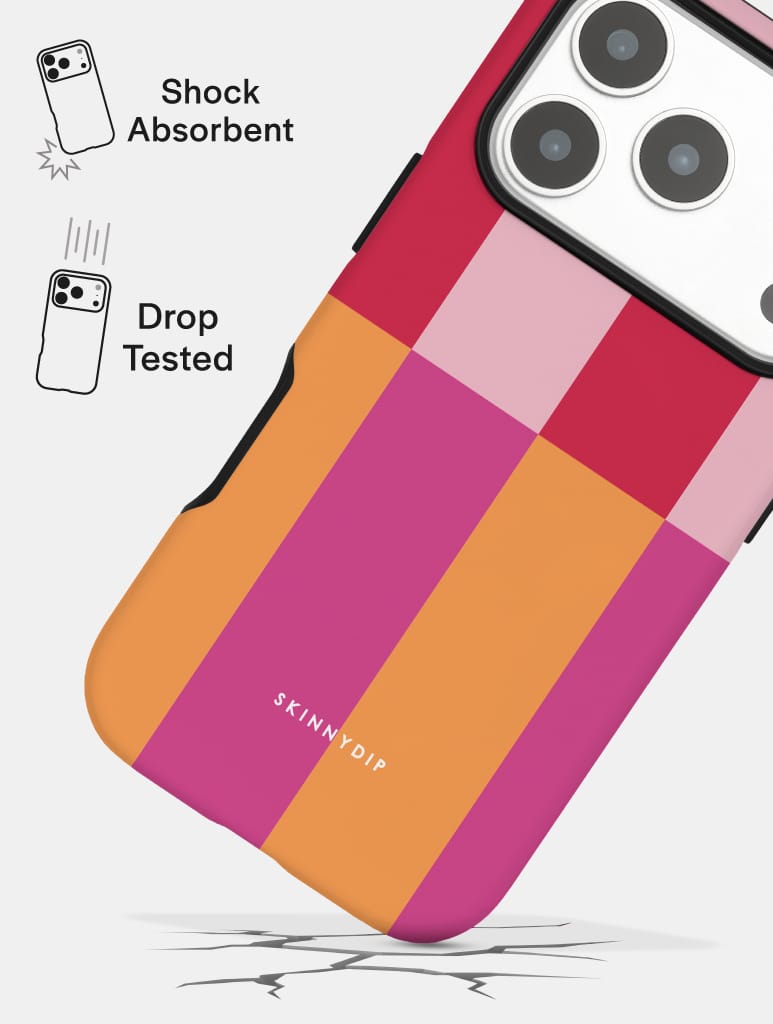 Splice Stripes Red Orange Pink Ultra Protective iPhone Case Phone Cases Skinnydip London