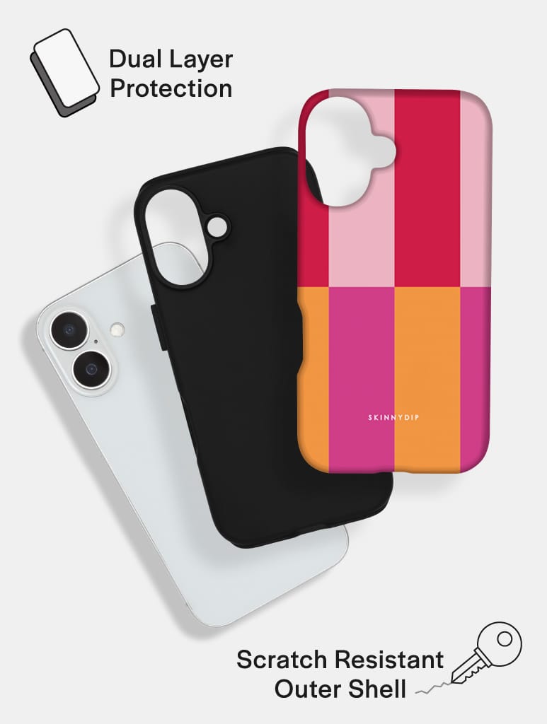 Splice Stripes Red Orange Pink Ultra Protective iPhone Case Phone Cases Skinnydip London