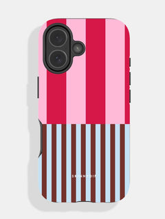 Splice Stripes Red Pink Brown Blue Black and White Ultra Protective iPhone Case Phone Cases Skinnydip London