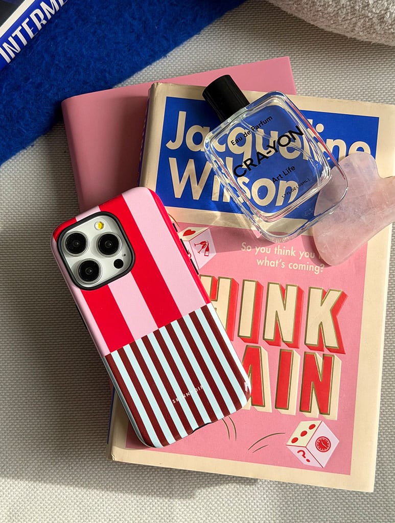 Splice Stripes Red Pink Brown Blue Black and White Ultra Protective iPhone Case Phone Cases Skinnydip London