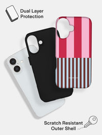 Splice Stripes Red Pink Brown Blue Black and White Ultra Protective iPhone Case Phone Cases Skinnydip London