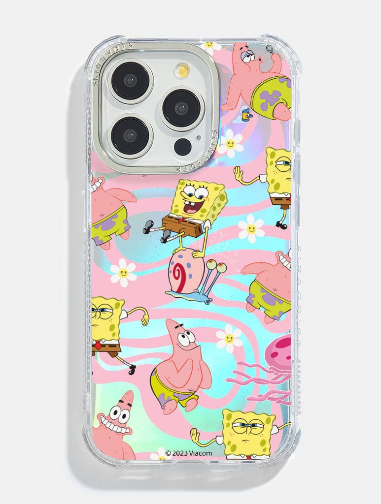 SpongeBob x Skinnydip Swirl Holo Foil Shock iPhone Case Phone Cases Skinnydip London