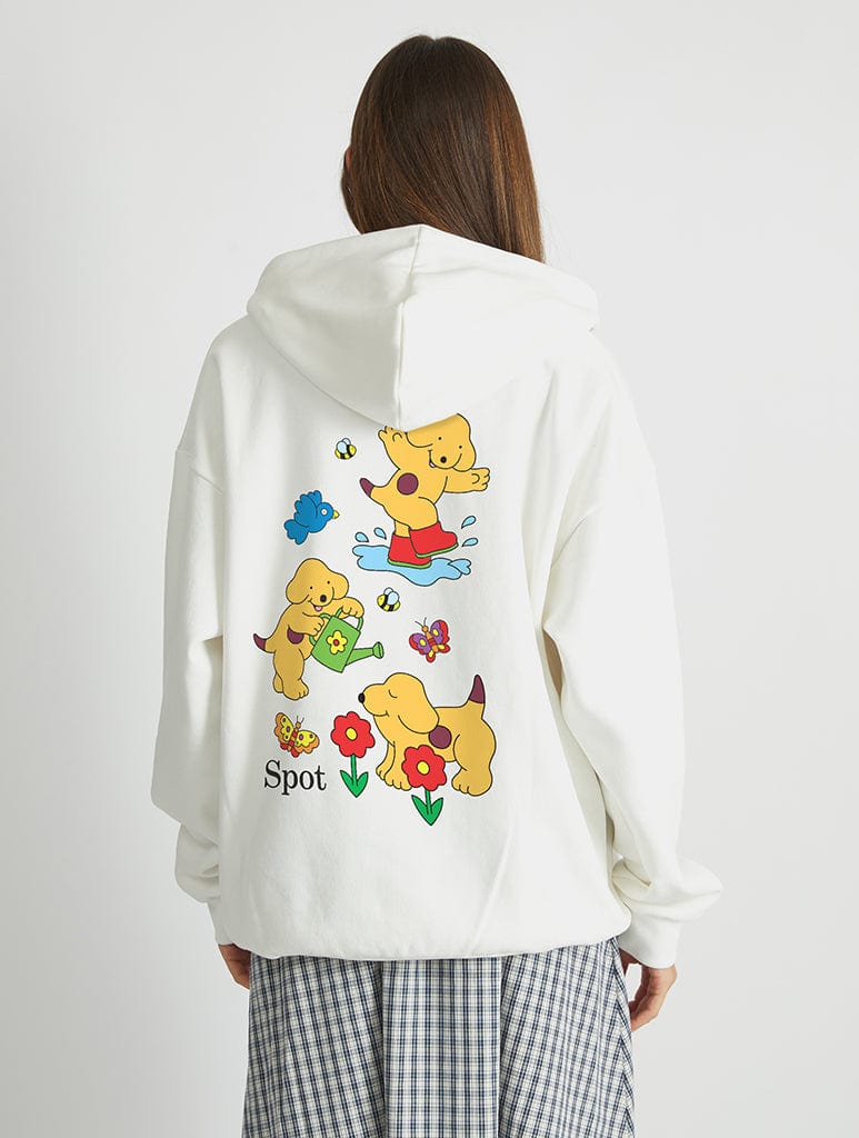 Spot The Dog Hoodie In White Hoodies & Sweatshirts Skinnydip London