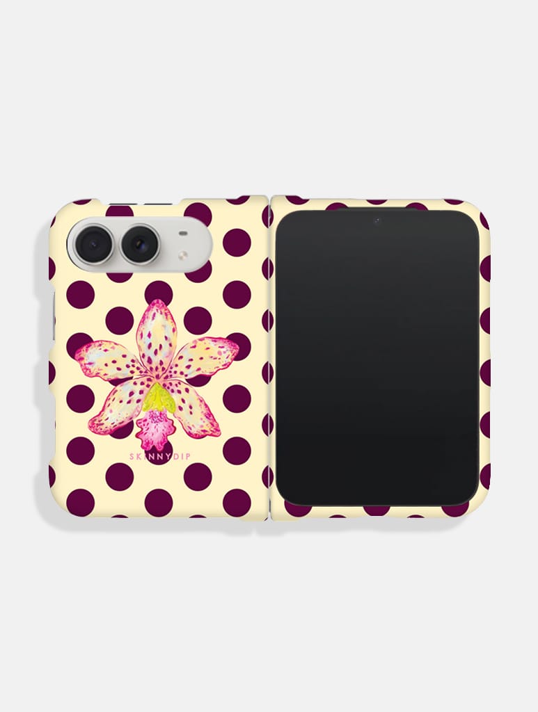 Spotty Floral Yellow And Maroon Impact Resistant iPhone Duo Case Phone Cases Skinnydip London