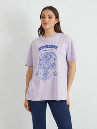 Spring Flower Market T-Shirt In Lilac Tops & T-Shirts Skinnydip London