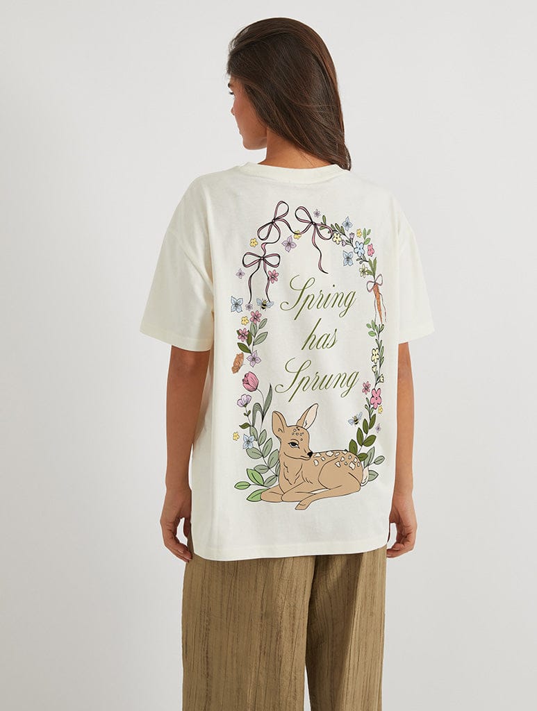 Spring Has Sprung T-Shirt In White Tops & T-Shirts Skinnydip London