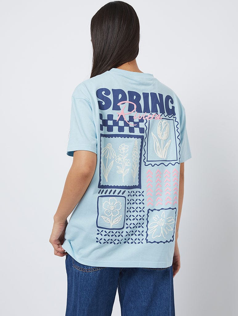 Spring Riviera Blue T-Shirt Tops & T-Shirts Skinnydip London