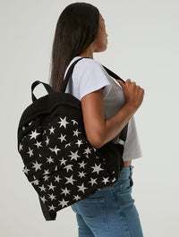 Star Embroidered Black Backpack Backpacks Skinnydip London
