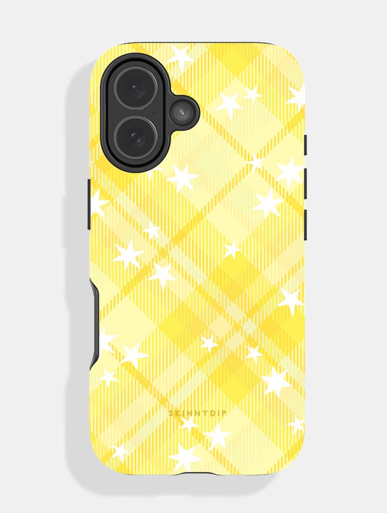 Starry Tartan Butter Yellow Ultra Protective iPhone Case Phone Cases Skinnydip London