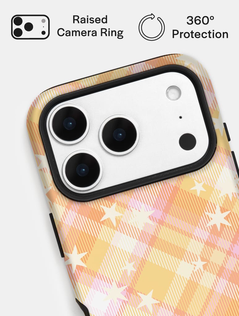 Starry Tartan Citrus Ultra Protective iPhone Case Phone Cases Skinnydip London