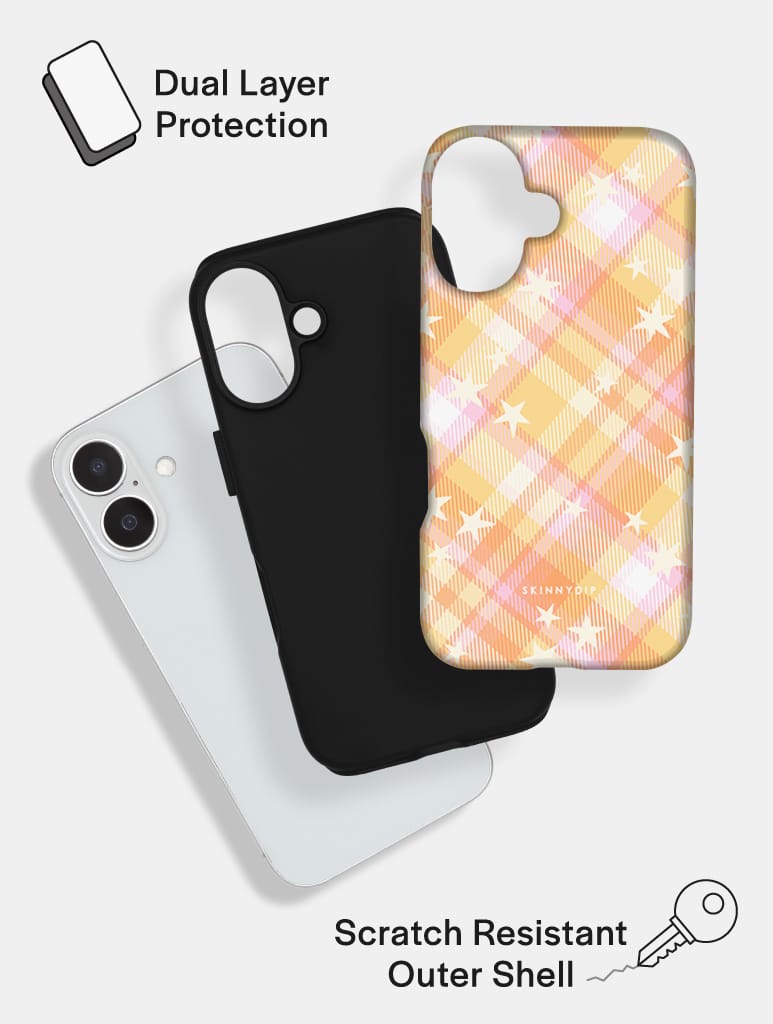 Starry Tartan Citrus Ultra Protective iPhone Case Phone Cases Skinnydip London