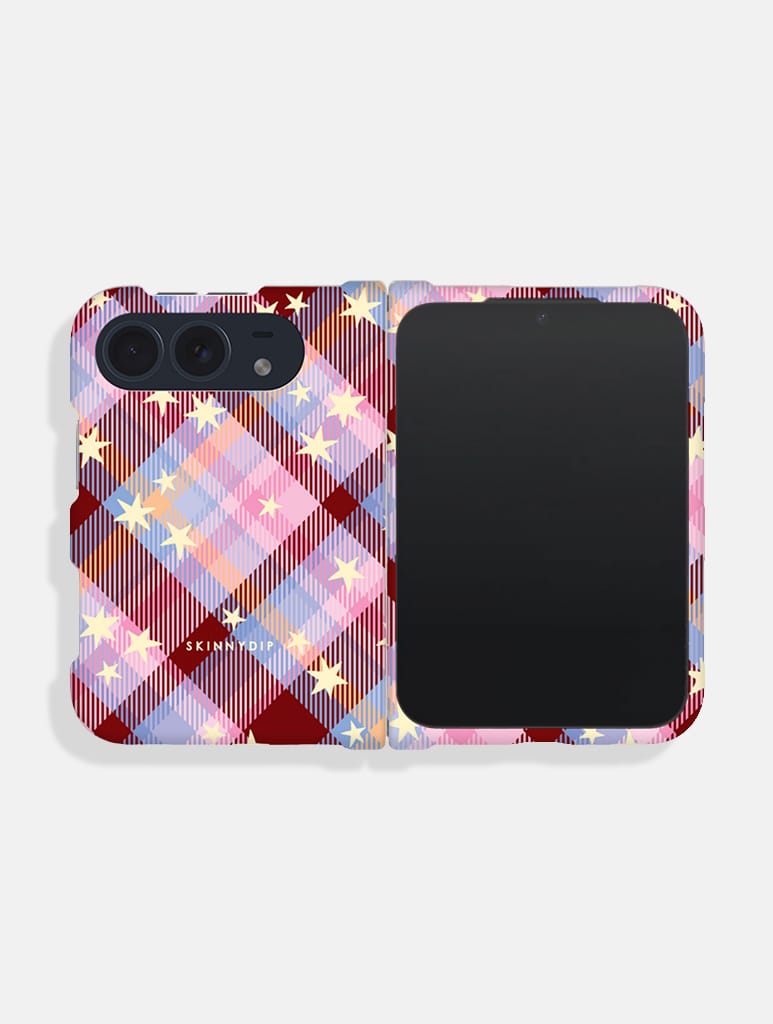 Starry Tartan Lilac Espresso Impact Resistant iPhone Duo Case Phone Cases Skinnydip London