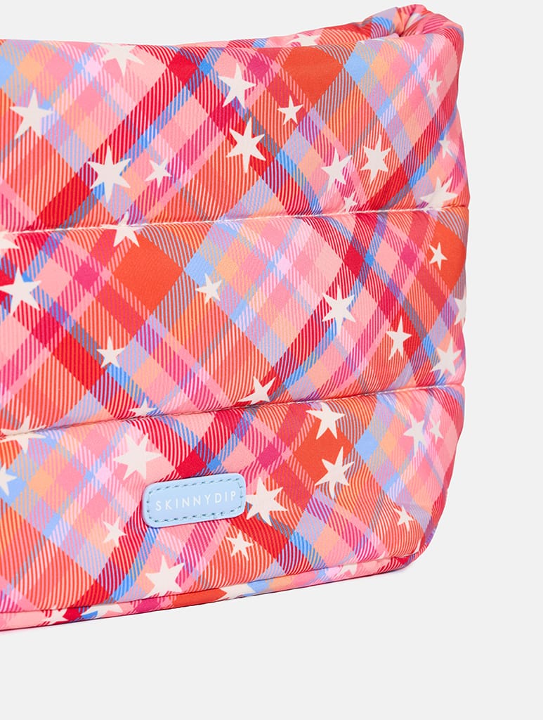 Starry Tartan Pillow Pouch Makeup Bag Makeup Bags & Wash Bags Skinnydip London
