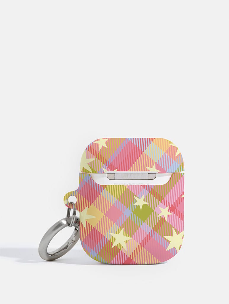 Starry Tartan Pink Flush AirPods Case AirPods Cases Skinnydip London