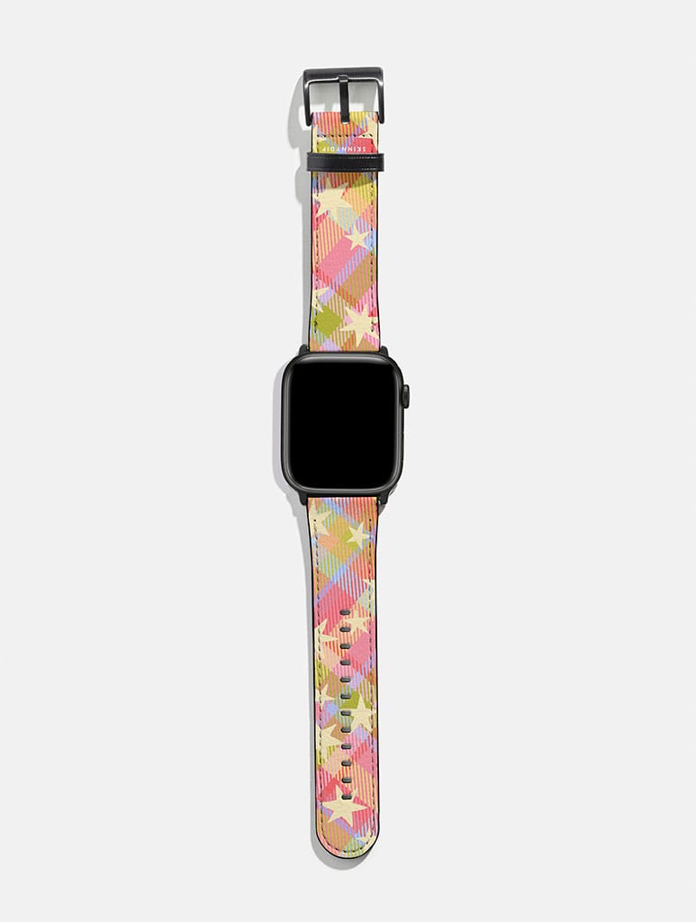 Starry Tartan Pink Flush Apple Watch Strap Watch Straps Skinnydip London