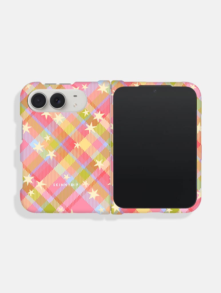Starry Tartan Pink Flush Impact Resistant iPhone Duo Case Phone Cases Skinnydip London