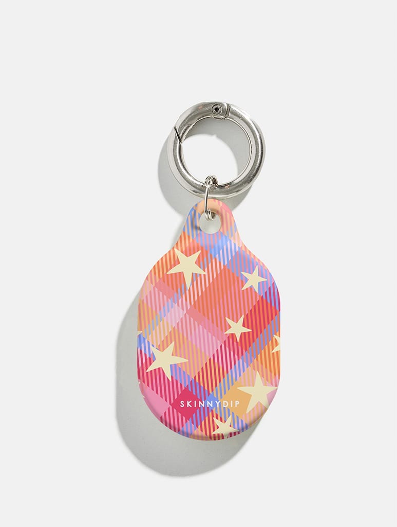 Starry Tartan Sunrise Orange AirTag Case in Gloss AirPods Cases Skinnydip London