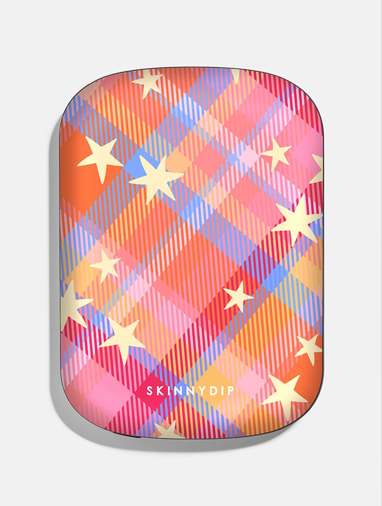 Starry Tartan Sunrise Orange Portable Magsafe Charger Portable Chargers Skinnydip London