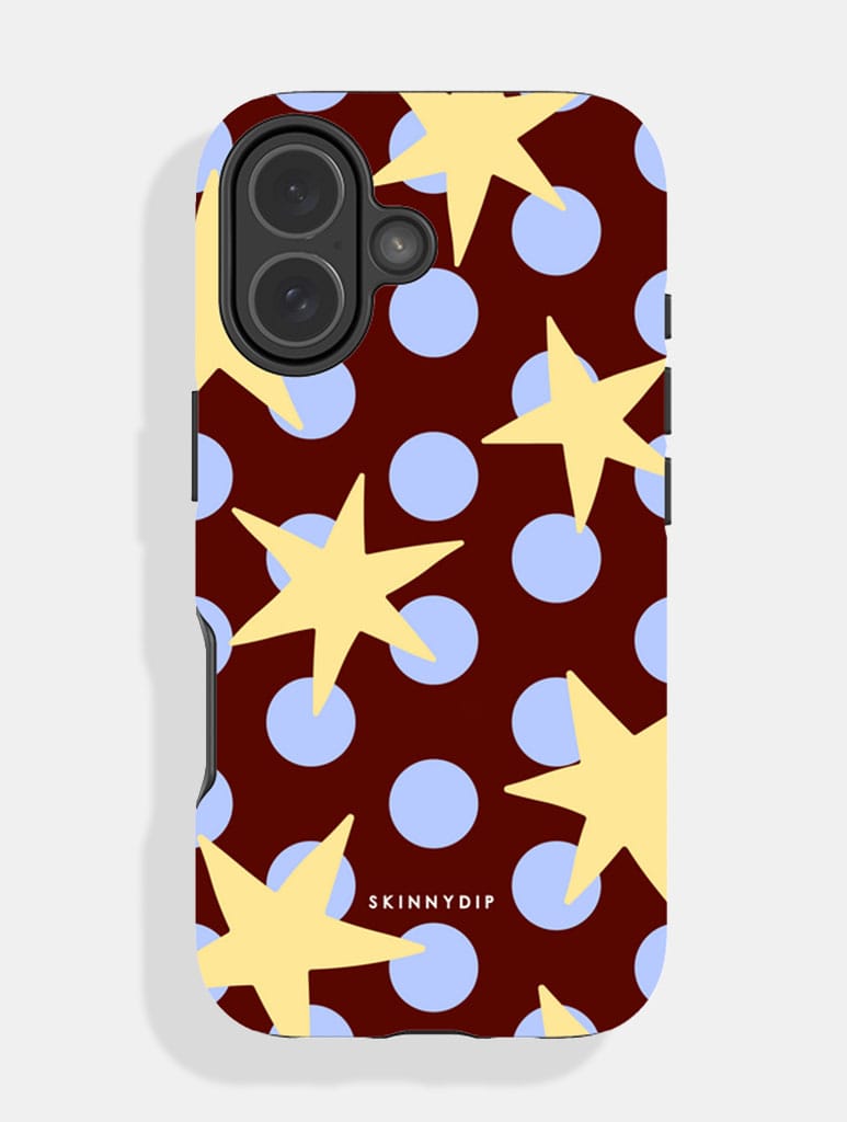 Stars and Spots Blue Brown And Yellow Ultra Protective iPhone Case Phone Cases Skinnydip London