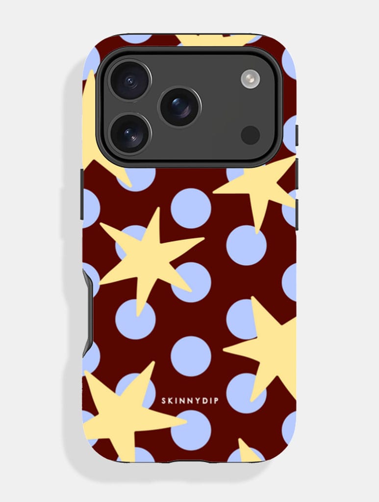 Stars and Spots Blue Brown And Yellow Ultra Protective iPhone Case Phone Cases Skinnydip London