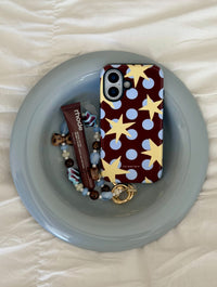 Stars and Spots Blue Brown And Yellow Ultra Protective iPhone Case Phone Cases Skinnydip London