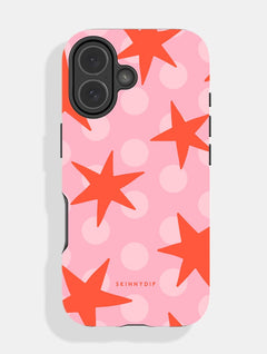 Stars and Spots Pink and Orange Ultra Protective iPhone Case Phone Cases Skinnydip London