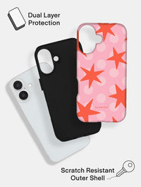Stars and Spots Pink and Orange Ultra Protective iPhone Case Phone Cases Skinnydip London