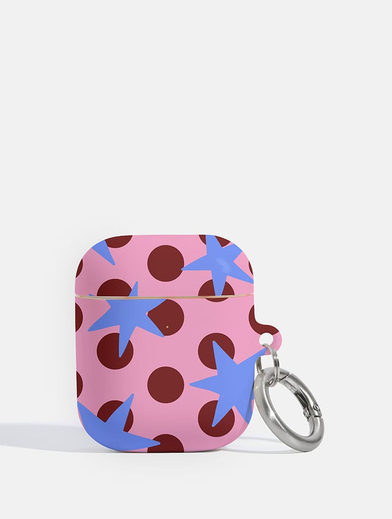 Stars and Spots Pink Burgundy and Blue AirPods Case AirPods Cases Skinnydip London