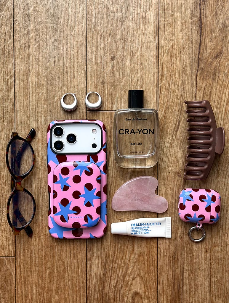Stars and Spots Pink Burgundy and Blue Magsafe Ultra Protective iPhone Case Phone Cases Skinnydip London