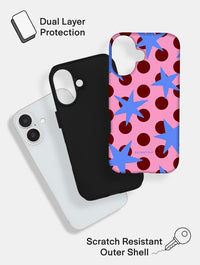 Stars and Spots Pink Burgundy and Blue Ultra Protective iPhone Case Phone Cases Skinnydip London