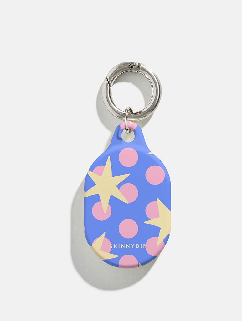 Stars and Spots Pink Yellow and Blue AirTag Case in Gloss AirPods Cases Skinnydip London