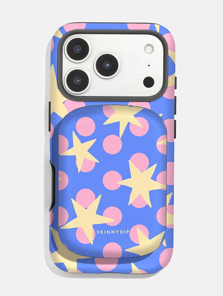 Stars and Spots Pink Yellow and Blue Portable Magsafe Charger Portable Chargers Skinnydip London